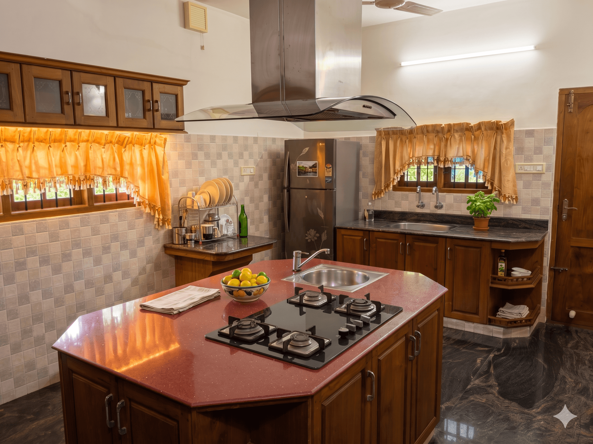 Kitchen counter and appliances at Veranda Villa